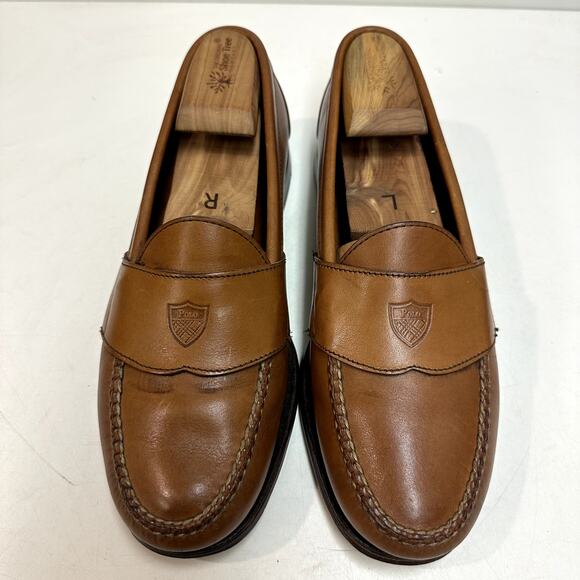 EUC Ralph Lauren x Allen Edmonds Tan Moorland Concord Loafer Bench Made USA 9.5 - Picture 4 of 16